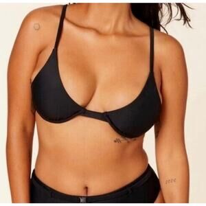Andie Womens Sicily Bikini Top Size Small Medium Black Underwire Sexy Swim Beach